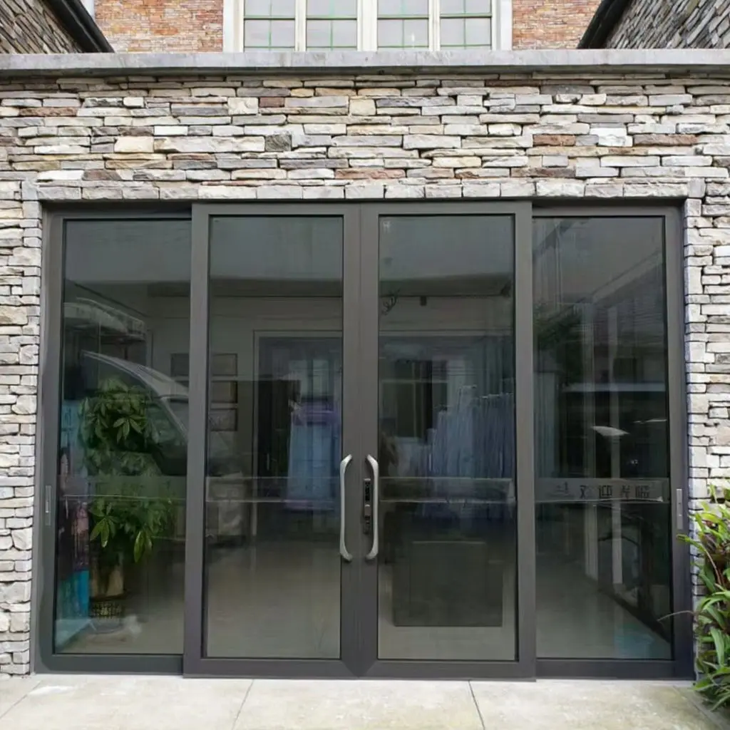 Household Lockable Aluminum Glass Door All Weather Multi Panel Glass Sliding Doors Commercial Grade Heavy Duty Sliding Doors