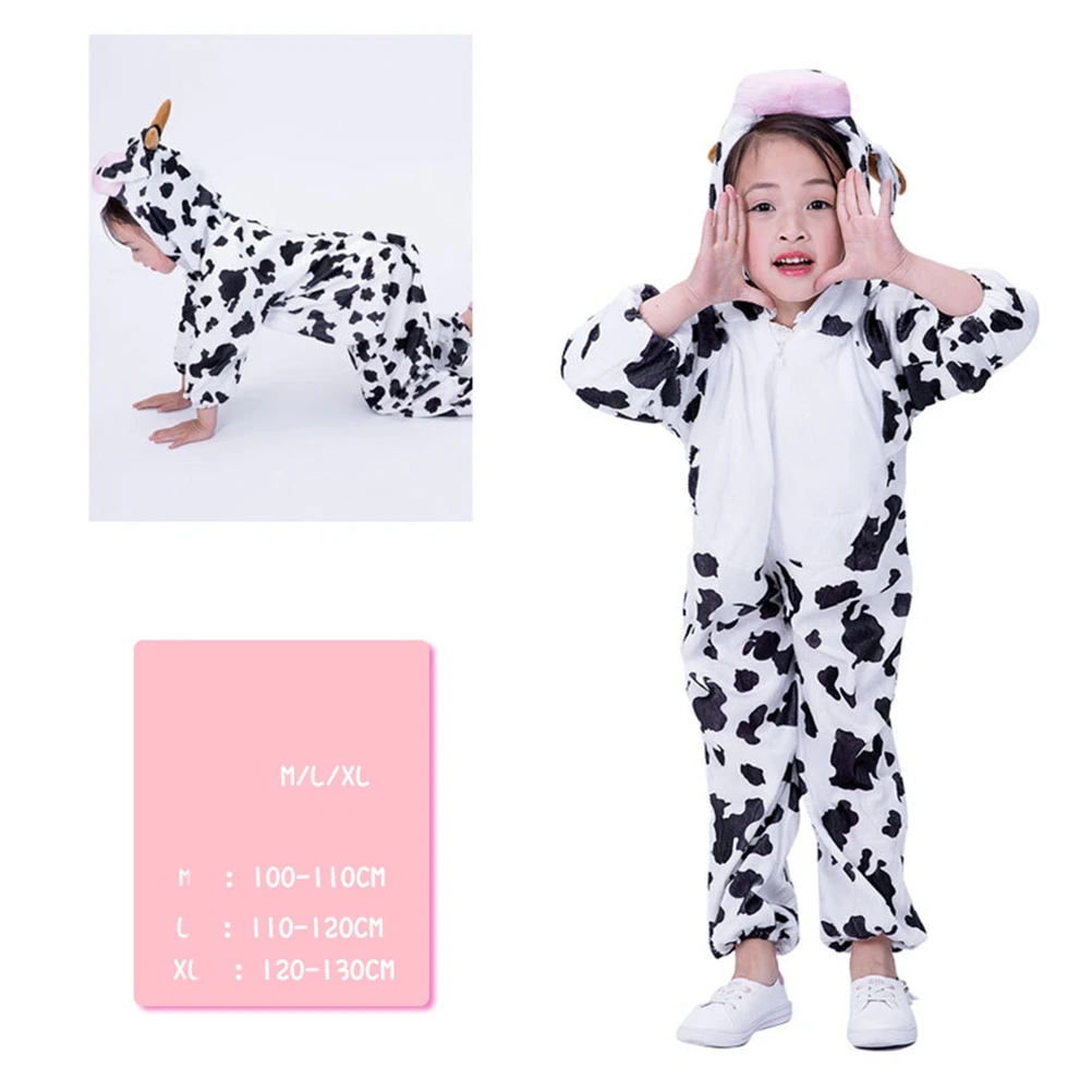 

Cow Costume Kids Comfortable Animal Outfit Clothing Stage Performance Cosplay Party Dress Up Accessories DIY Decor
