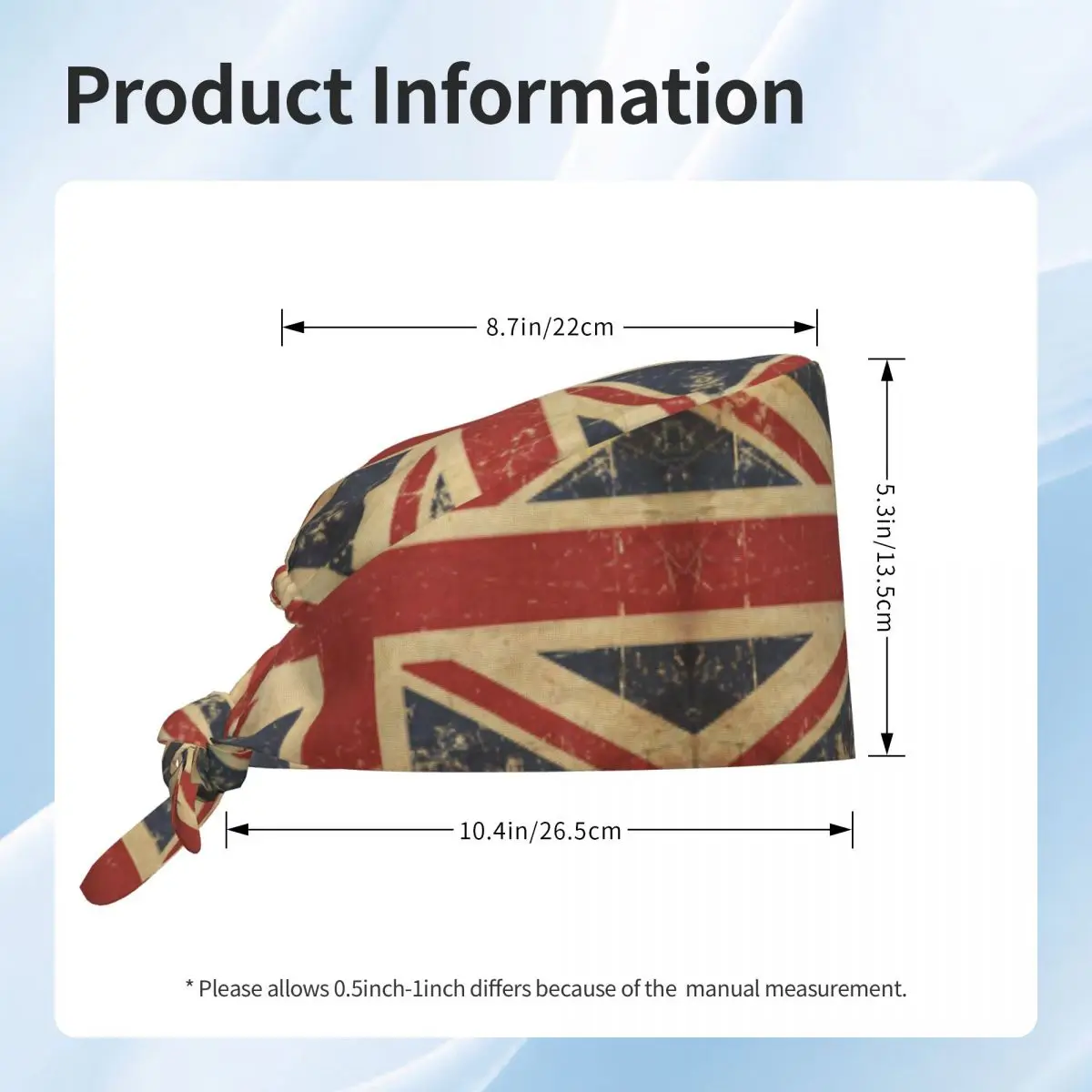 العلم البريطاني تنفس التمريض قبعة العمل الجراحية فرك قبعة للجنسين ممرضة قبعة طبية المملكة المتحدة البريطانية فخور العمل فرك قبعة