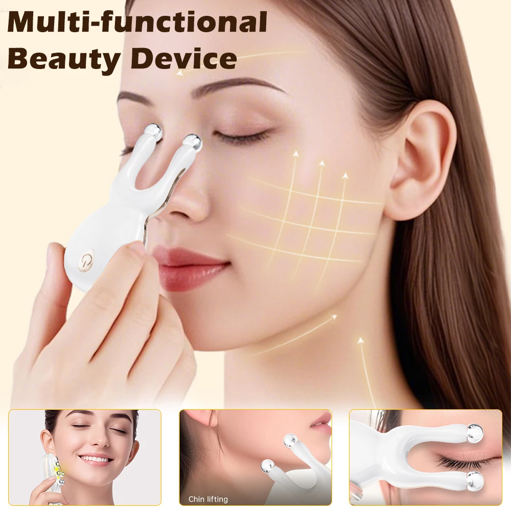 

EMS Electric Nose Lifting Massage V Face Lift Massager LED Light Therapy Eye Relaxation Vibration Massager Nose Bridge Shape
