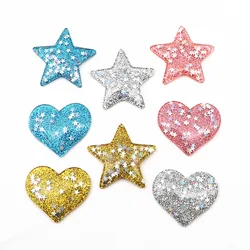 10pcs Kawaii Resin Glitter Star/Heart Flatback Cabochon Art Supply Decoration Charm Craft DIY Accessories