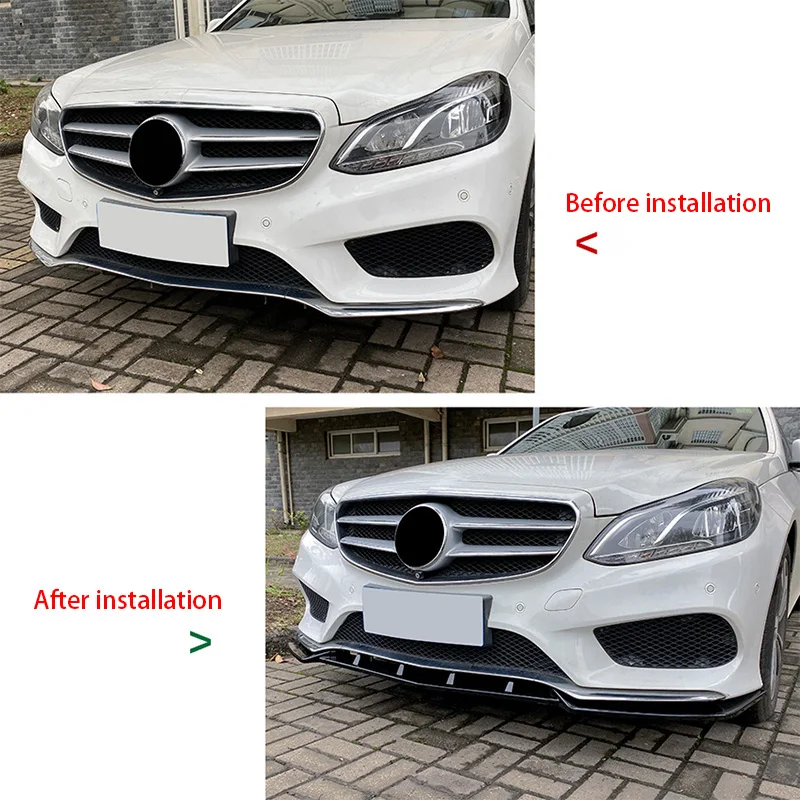 For Mercedes Benz E Class W212 Facelift AMG Line 2013 14 15 Car Front Bumper Splitter Lip Spoiler Diffuser Guard Body Kit Tuning