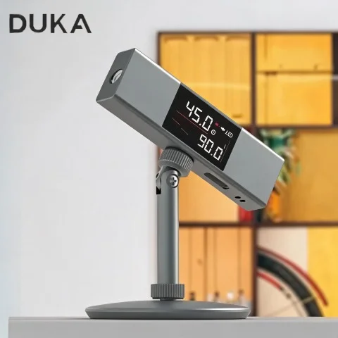 Duka Laser Protractor Digital Inclinometer Angle Measure Large LCD Angle Finder Sturdy Type-C Charging Laser Measurement Tool