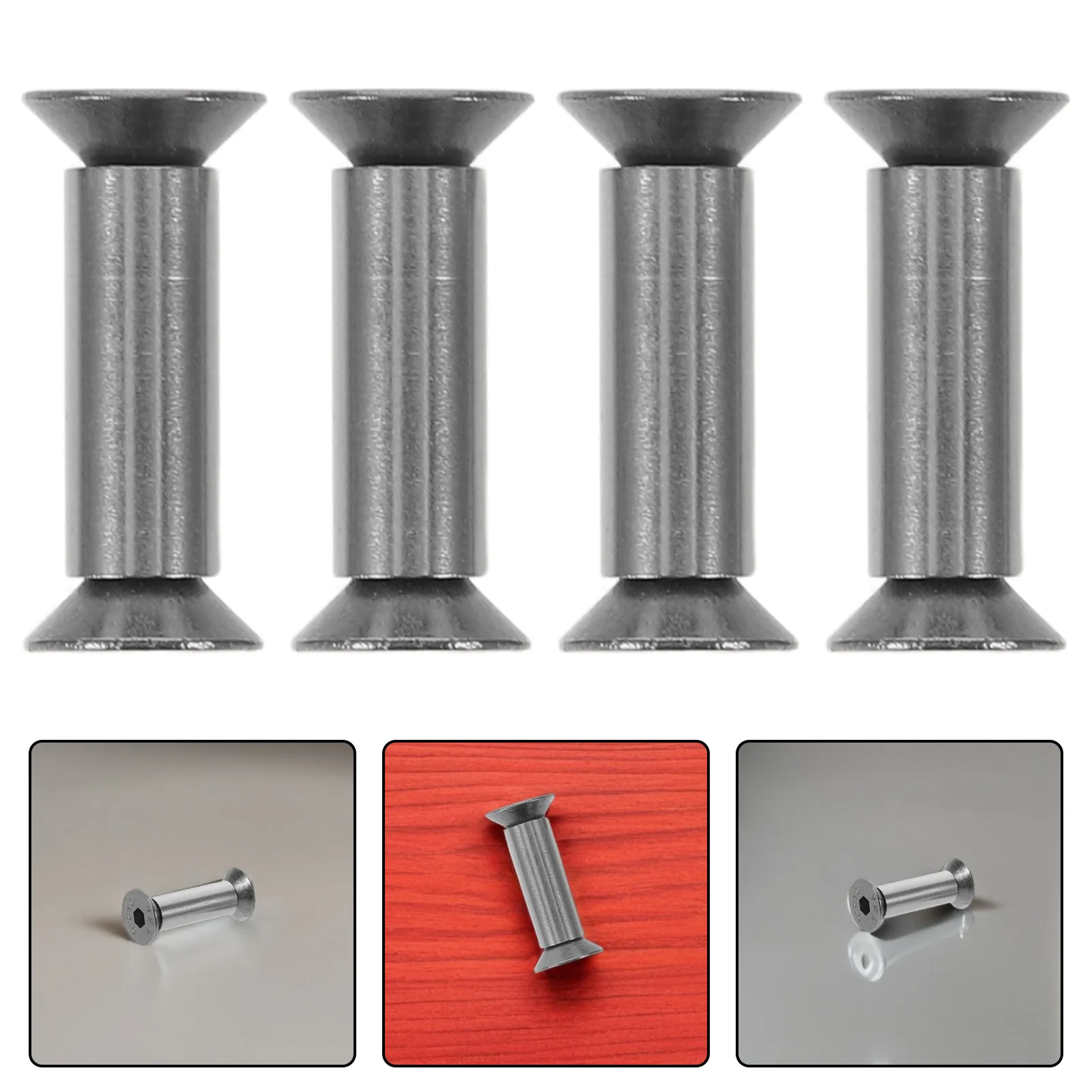 

4Pcs Knife Handle Rivets Brass Screw Replacement Cutlery Rivets Flat Head Fixing Pins for DIY Knife Repair Outdoor Kitchen Tools