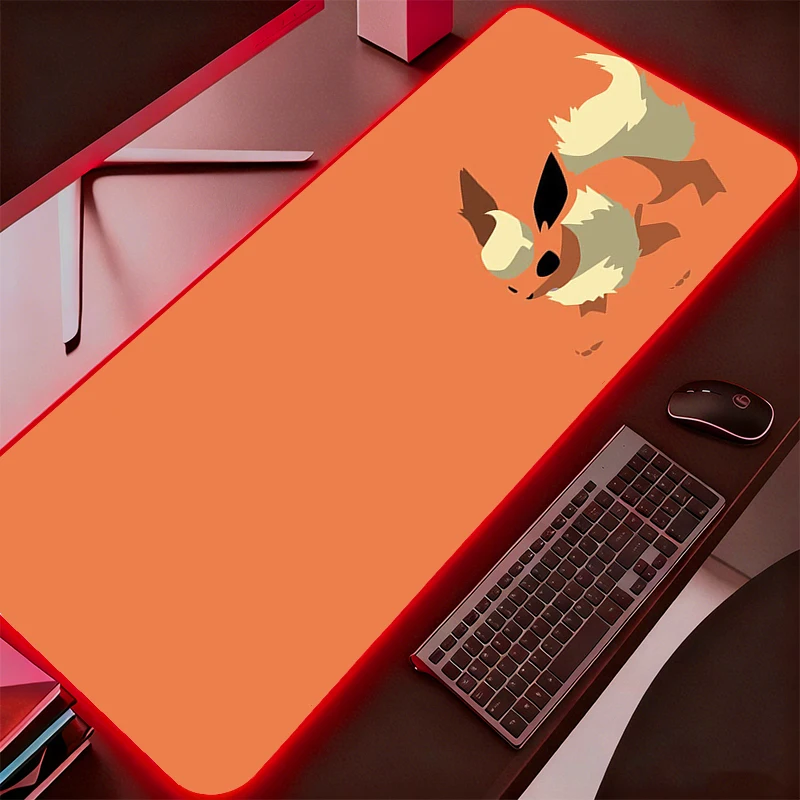 

Большой коврик для мыши RGB, геймерский коврик для клавиатуры Pokemon Pikachu, светодиодный коврик для мыши, коврик для компьютерного стола, игровой коврик с подсветкой, коврики для мыши для LOL