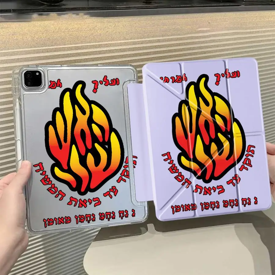

Tablet Case For iPad Mini 6 7 Pro 11th 10th 9th 8th 7th 12.9inch Pro 2025 Air 4 5 M3 M2 1 2 M4 11inch Y-Fold Holder Cover Flame