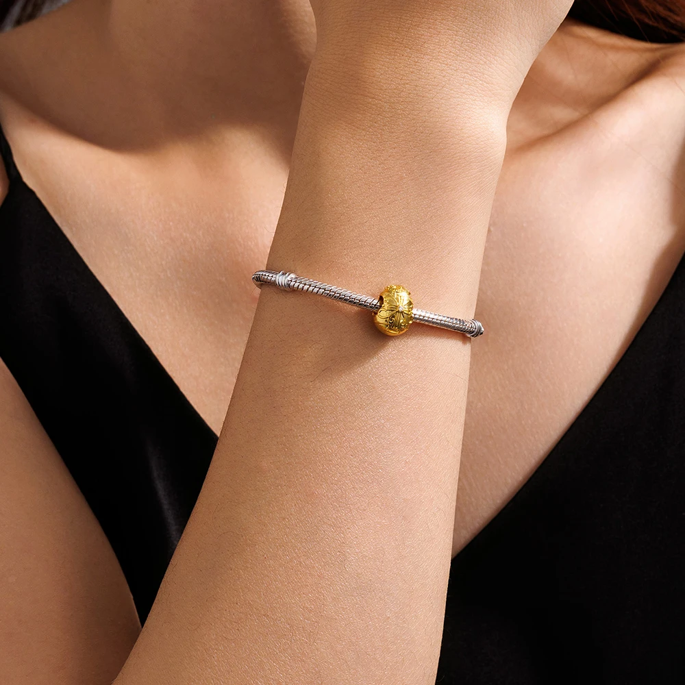 925 فضة رائع الصليب الذهبي البيض سحر الخرز صالح الأصلي أساور النساء مجوهرات حفلة DIY بها بنفسك غرامة هدية اكسسوارات #4