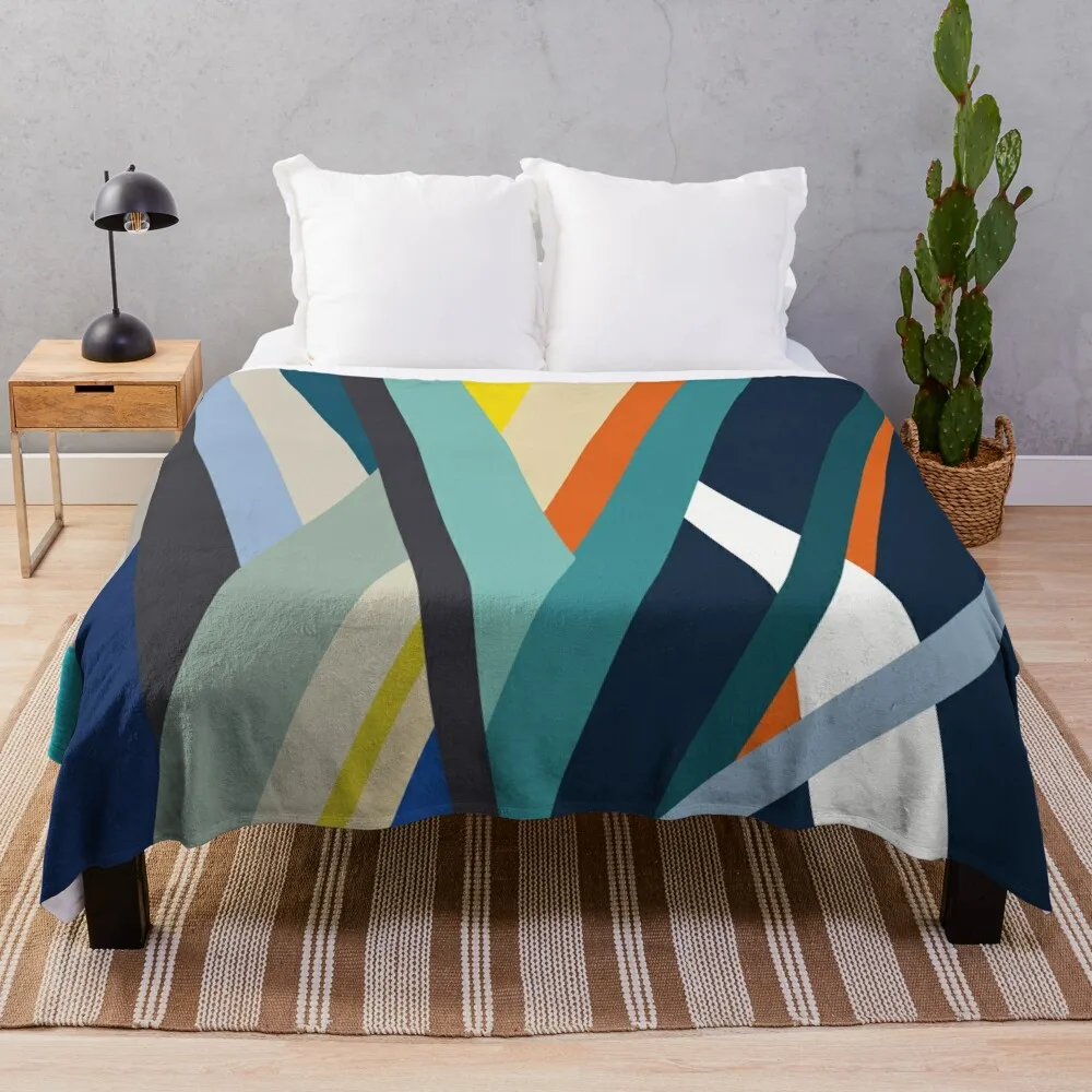 Modern Minimalist Blocking Colors Throw Blanket Winter beds Moving wednesday Cute Plaid Blankets