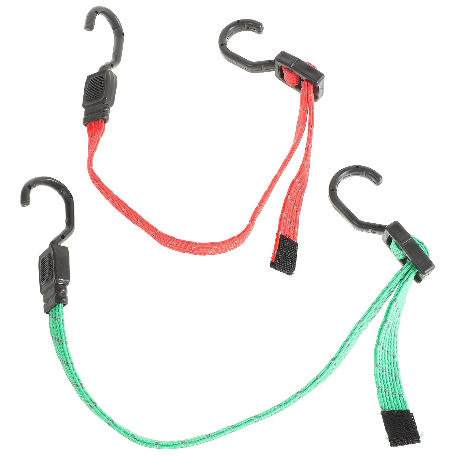 

2 Pcs Adjustable Bungee Cords Heavy Duty Flat Straps Hooks Motorcycle Bike Rack Luggage Outdoor Cargo Tie Down Elastic Ropes