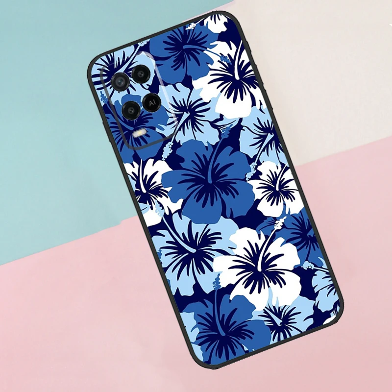 Hibiscus Retro Hawaiian Flower Case For OPPO A74 A94 A54 A15 A5S A1K A52 A72 A83 A91 A93 A53S A31 A53 A5 A9 2020 Cover