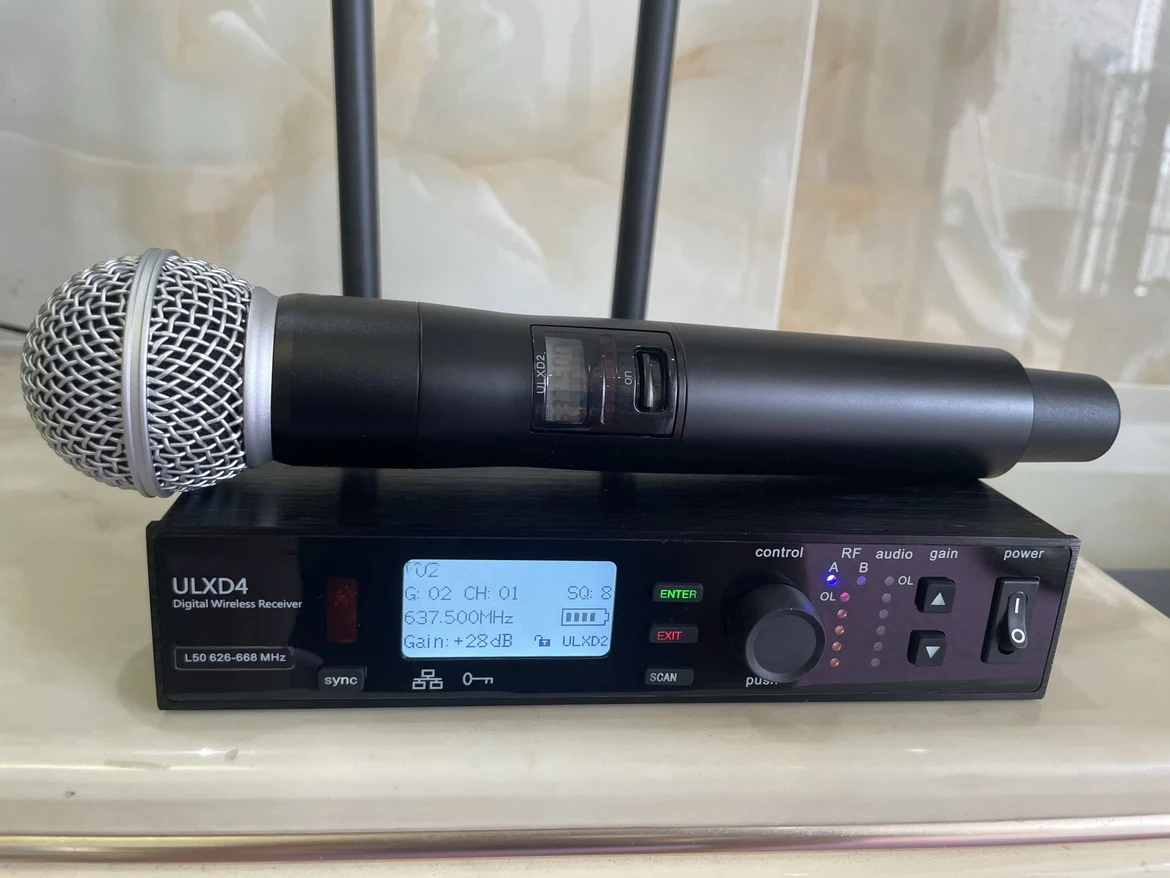 Paulkitson Ulxd4 Professionelles Digitales Drahtloses Mikrofonsystem Handheld Headset Lavalier 572-820Mhz für Bühne KTV – Detail 1