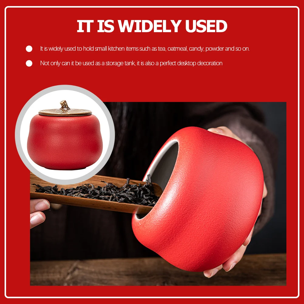 

Ceramic Sealed Storage Jar Classic Tea Canister Mini Airtight Container Suitable for Tea Powder Candy Decoration
