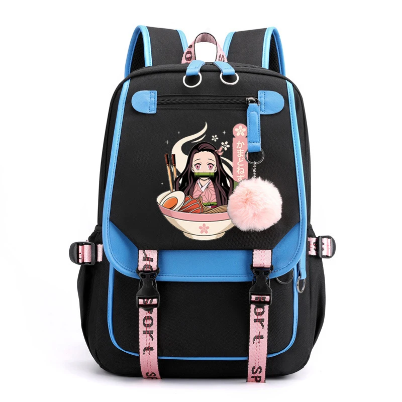 Demon Slayer Anime Canva Bag Grocery Fashion Fancy Black Backpacks for Teen Girl Demon Slayer Cute Travel Reusable School Bags