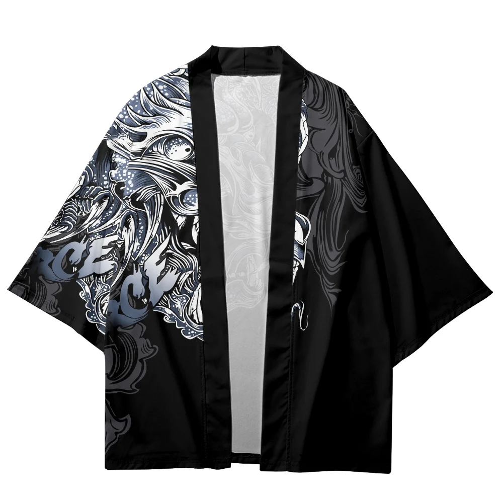 Summer Kimono Men Hawaiian Shirt Beach Cardigan Dragon Kimono Streetwear Fashion Women Yukata Japanese Clothes Bathrobes Haori