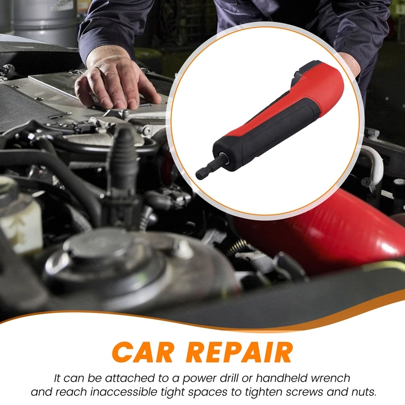 Adaptateur d'extension de tige de proposition à angle droit, tournevis magnétique, perceuse hexagonale, support de douille, outil emballé, résistant à 90, 1/4 pouces