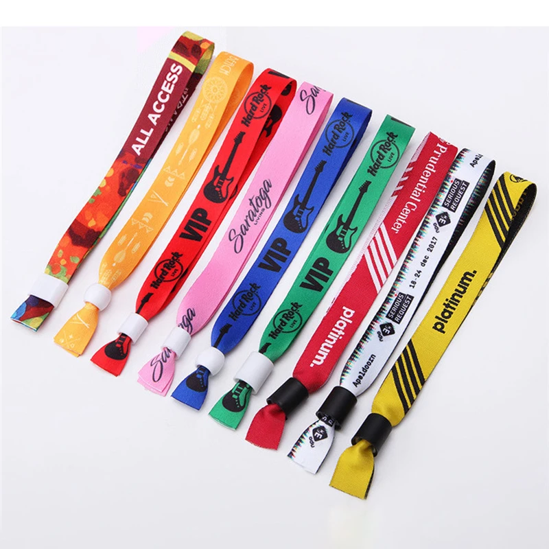 YERLLSOM 100pcs/Lot Promotion Custom Cheap Polyester Elastic Fabric Sport Wristband With Plastic Clasp and Bracelets