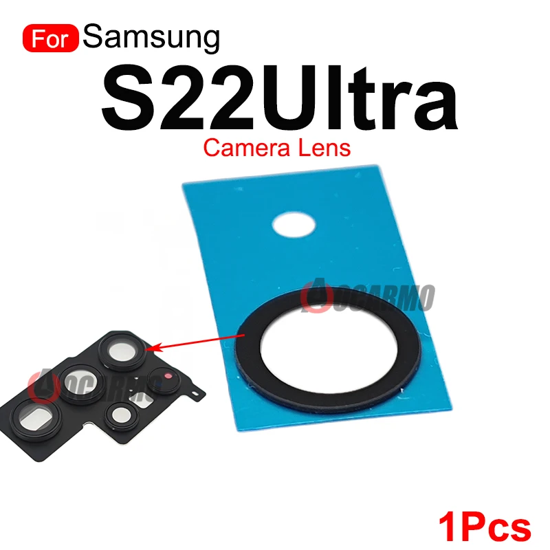 Picture 6: For Samsung Galaxy S22 Ultra S22U Back Rear Camera Lens With Frame Replacement Part