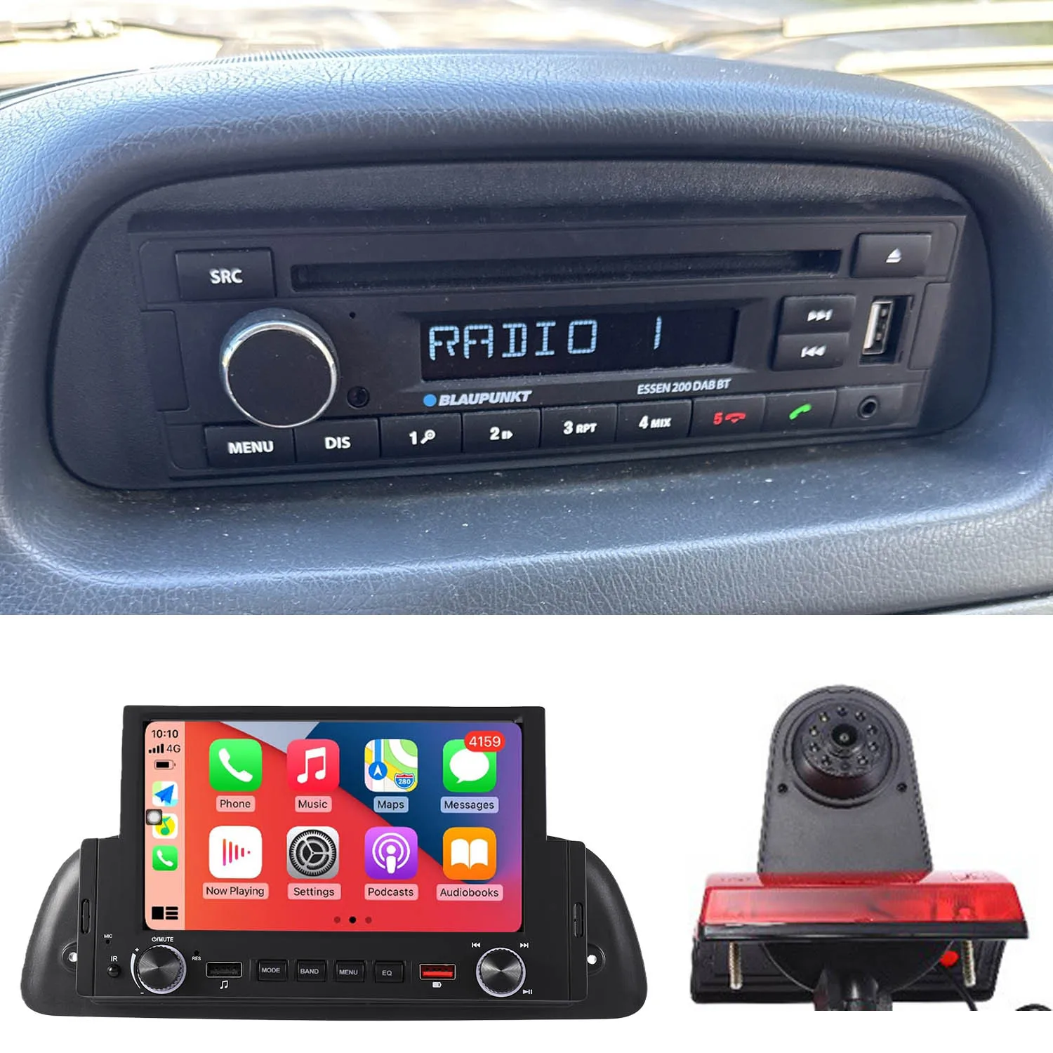 Radio para coche con Android Auto, Carplay, GPS, navegación y cámara de reversa HD para Mercedes Freightliner Sprinter 2500 3500 W901 W902 W904 W903 B901 B902 B903 B904 B905 616