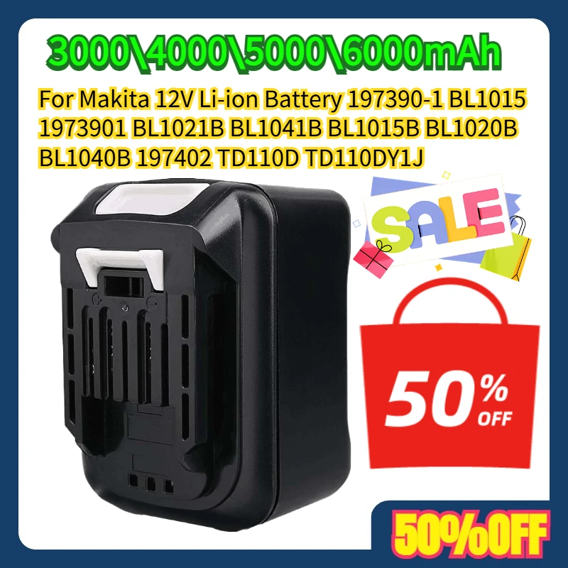 

For Makita 12V Li-ion Battery 197390-1 BL1015 1973901 BL1021B BL1041B BL1015B BL1020B BL1040B 197402 TD110D TD110DY1J