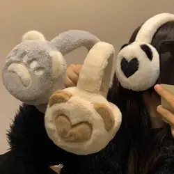 New Cute Warm Plush Earmuffs For Women Winter Fur Headphones Girl Cat Ear Warmers Antifreeze Ear Cover Christmas Birthday Gifts