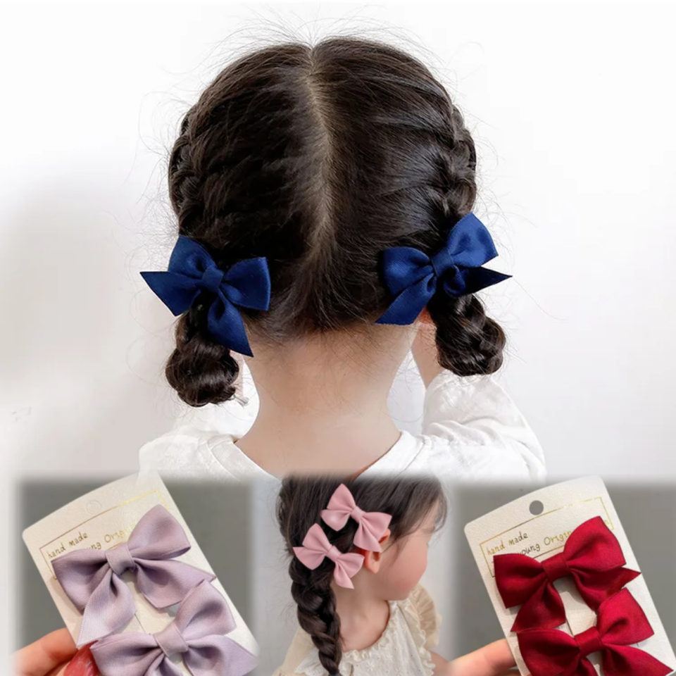 Flower Girl Dresses 2PCS/Set Fashion Baby Girls Bows Hair Clips Hairpins Hairclip For Kids Barrette Flower Side Pin Accessories