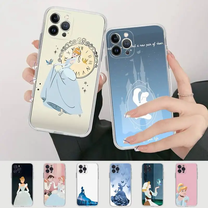 Disney Cinderella Phone Case For iPhone 14 13 12 Mini 11 Pro XS Max X XR SE 6 7 8 Plus Soft Silicone Cover