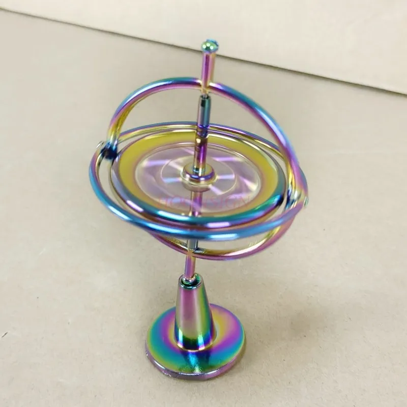 Toy Metal Anti Gravity Rotating Desk Gyroscope Flying Motion Balance Physics Toy Boys Girls Colorful Gift