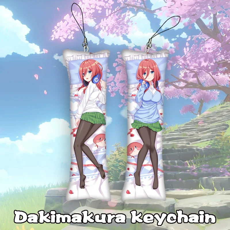 Mini Keychain Hanging Ornament Phone Cute Gift Quintessential Quintuplets Dakimakura Keychain Double Sided Anime Nakano Miku