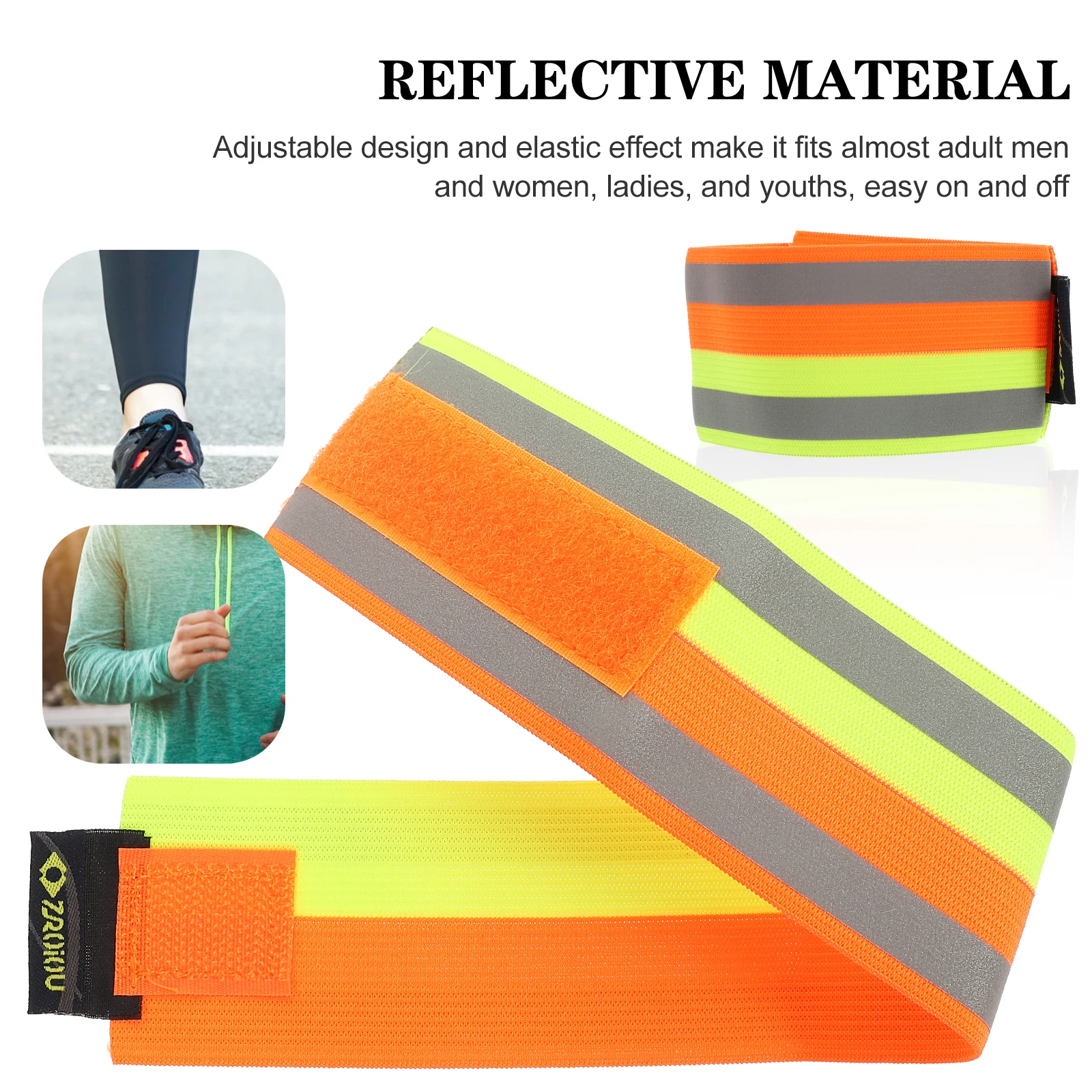 

2 Pcs Reflective Leggings Bands Wristband for Night Bracelet Polyester Outdoor Bracelets Fitness