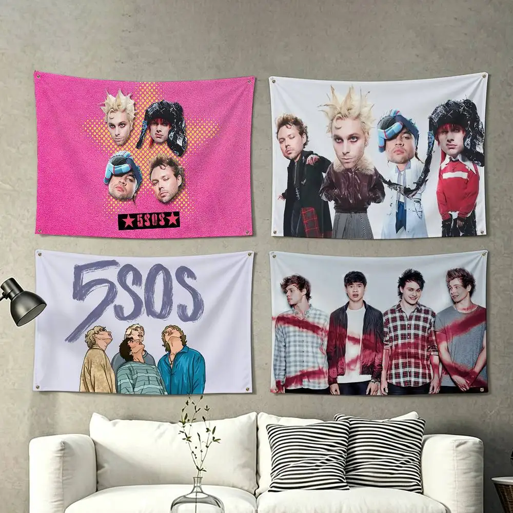 5 S-Seconds of Summers 5SOS  Flags Wall Hanging Tapestry Outdoor Garage Room Decorative flag Background Blanket