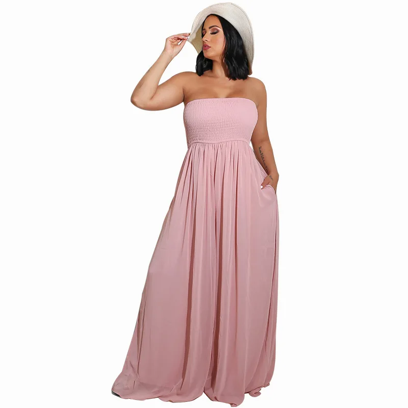 

High Waist Wide Leg Jumpsuit Floor Length Casual Pants Street Sle Splice Thin Material Summer Collection Women's Clothing