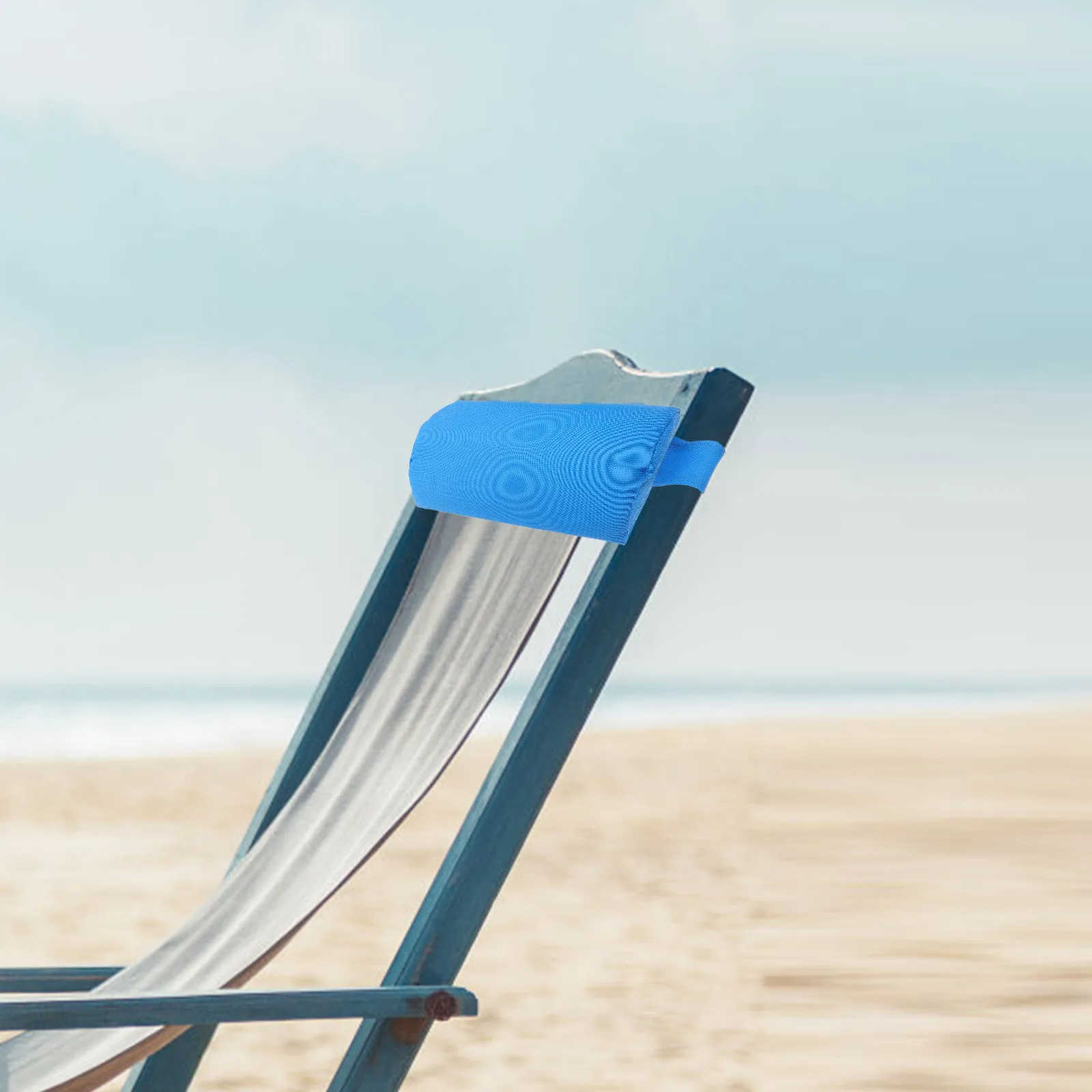 

Beach Chair Pool Chair Pillow Lumbar Pillow Outdoor Waterproof Foldable Adjustable Straps Portable Durable Construction Sky Blue