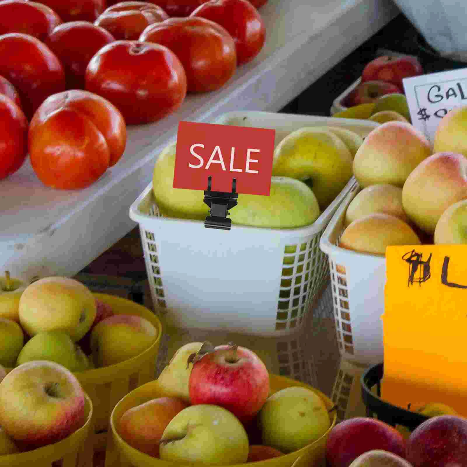 4 Pcs Pop Label Holder Price Tag Card Display Stand Sign Metal Clips Holders for Prices