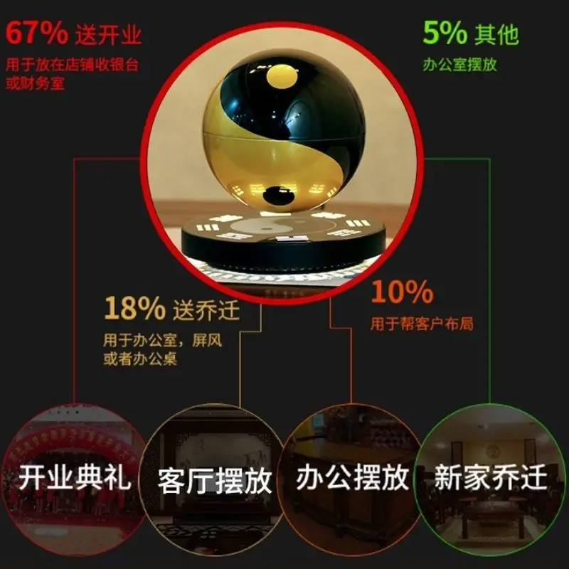 fengshui Taoism decoration Levitating Lamp Magnetic LED Floating Globe Novelty desktop ornament start business New Year presents