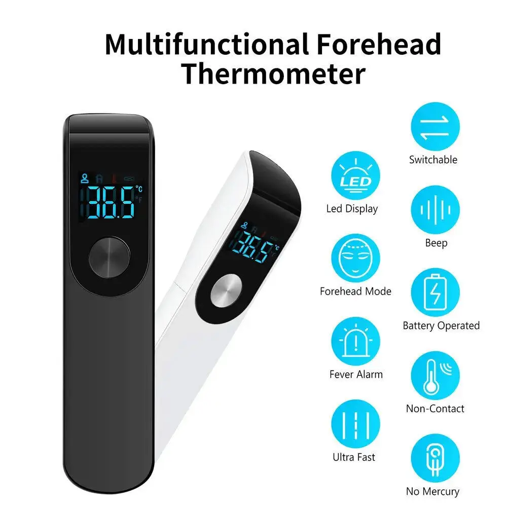 Digital Infrared Forehead Thermometer Non-Contact Temperature Gun Fever Measure