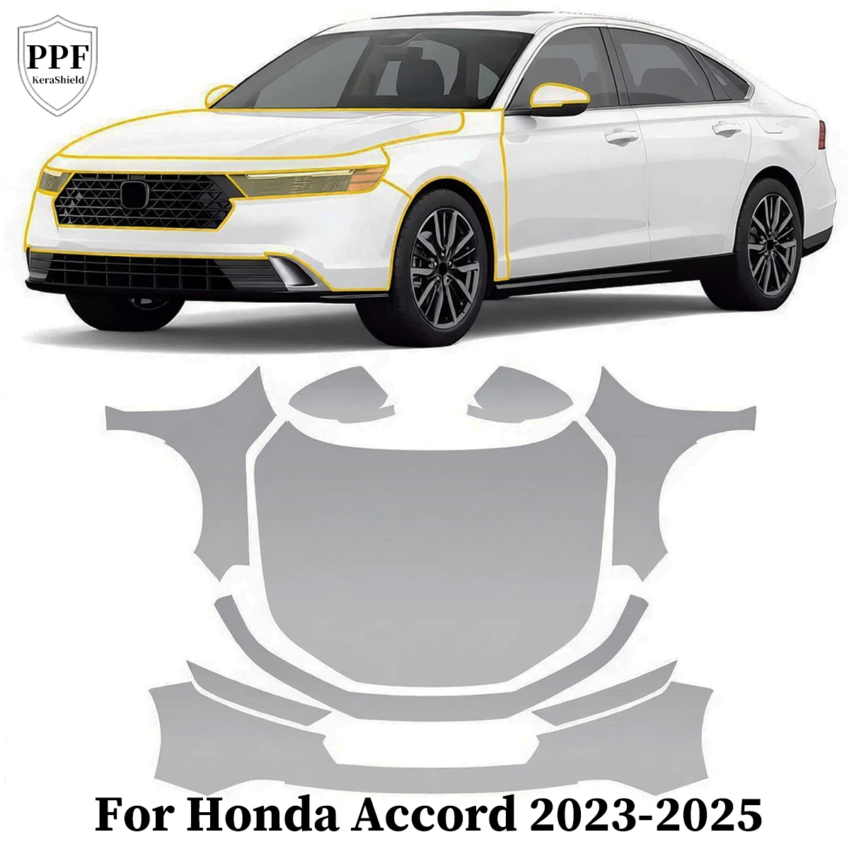 

For Honda Accord 2023-2025 TPU Paint Protection Film Anti-Scratch Pre-cut PPF Car Clear Bra Repairable Resistant Car Accessories