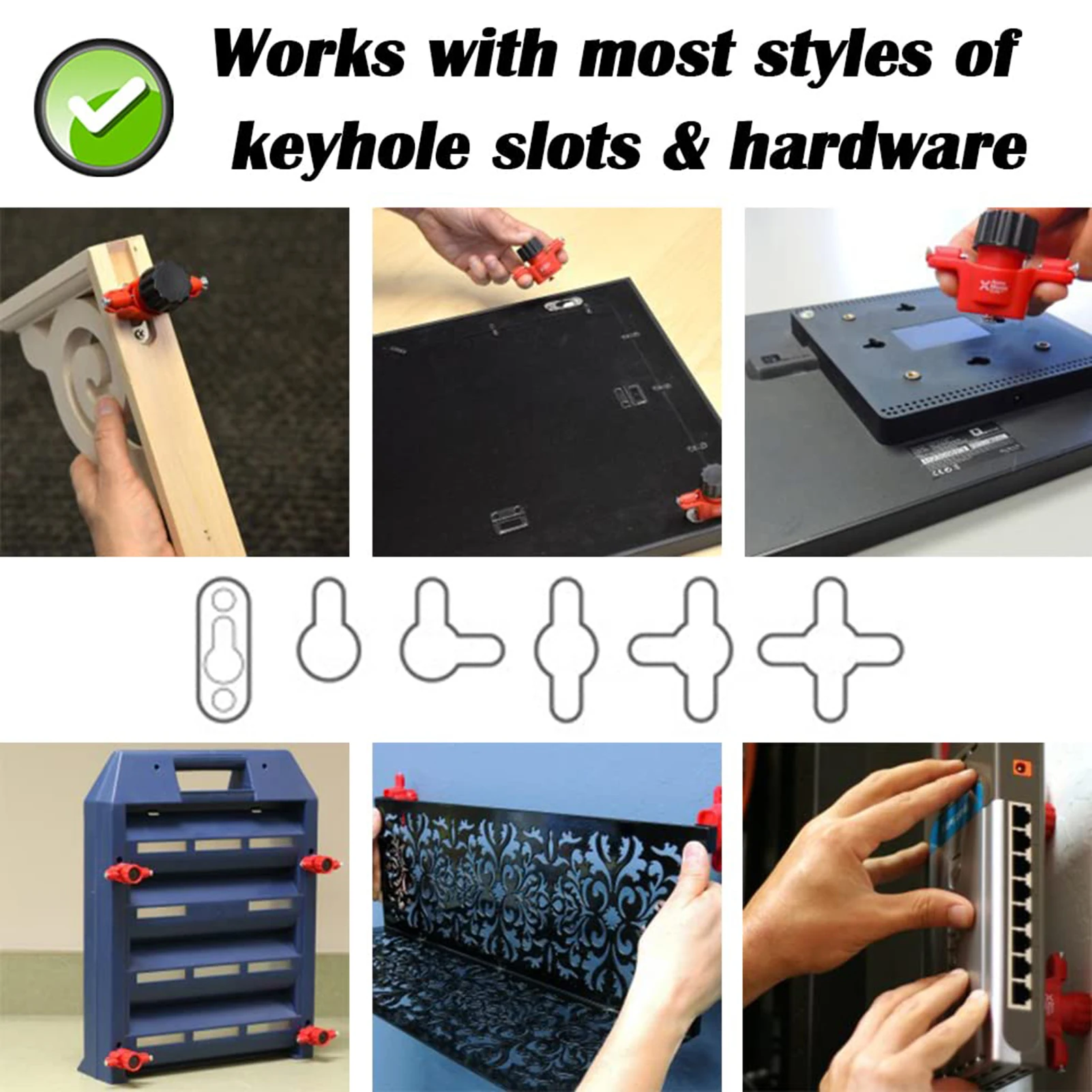 Keyhole Companion Marks Slot Locations On Wall Cabinet Without Measuring Reusable Tool For Objects With Built-in Or Added Slots