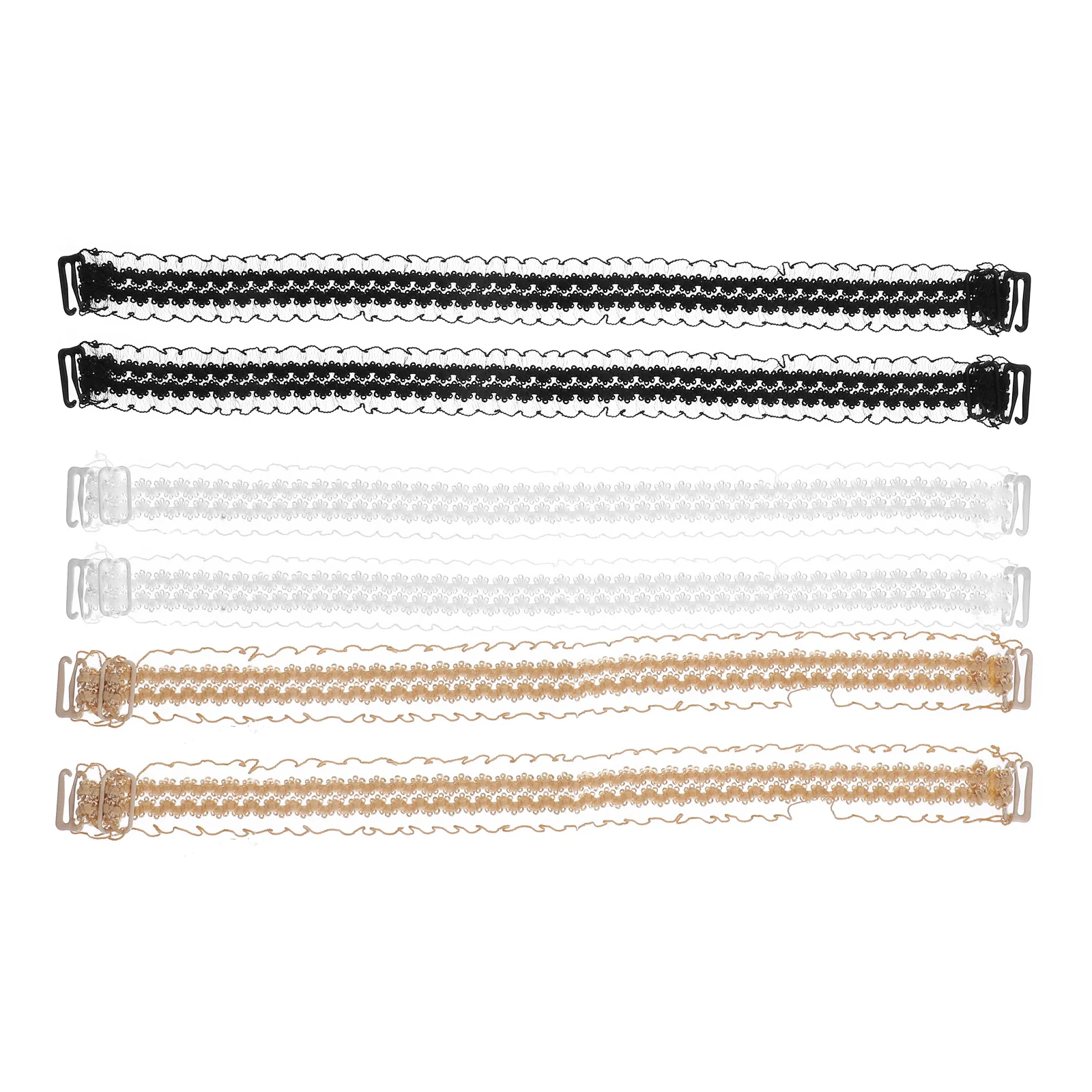 3Pairs Elastic Lace Bra Straps Non-Slip Adjustable Shoulder Straps Comfortable Replacement Underwear Strap for Women Bra