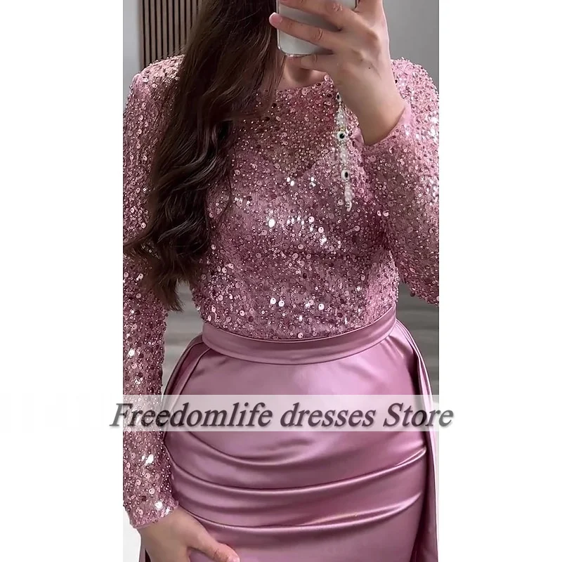 Arabic Dubai Mermaid Evening Dress Woman Elegant Long Sleeve Mermiad Wedding Reception Party Gown Formal Dresses Customized