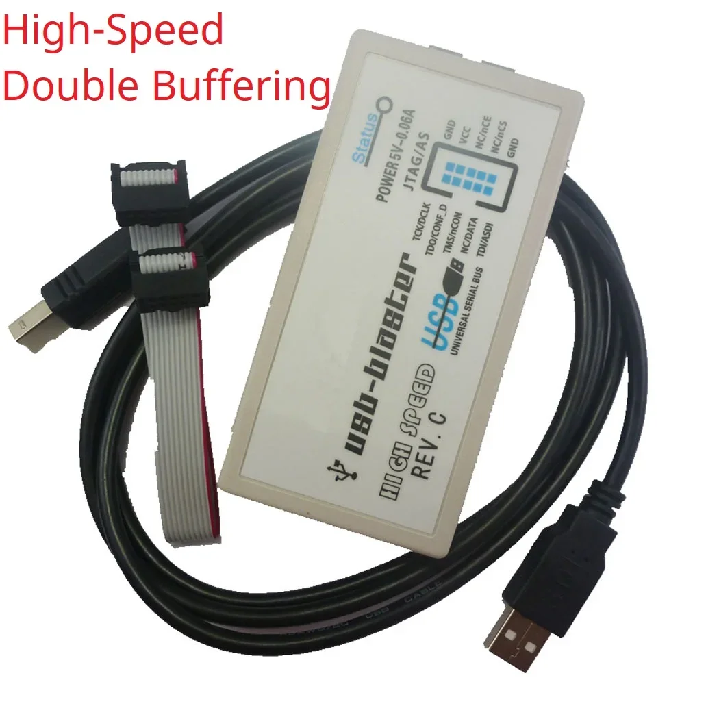 

High-Speed Double Buffer USB Blaster Download Cable JTAG Emulator for ALTERA INTEL FPGA CPLD Cyclone EPM570 EP4CE6 Programmer