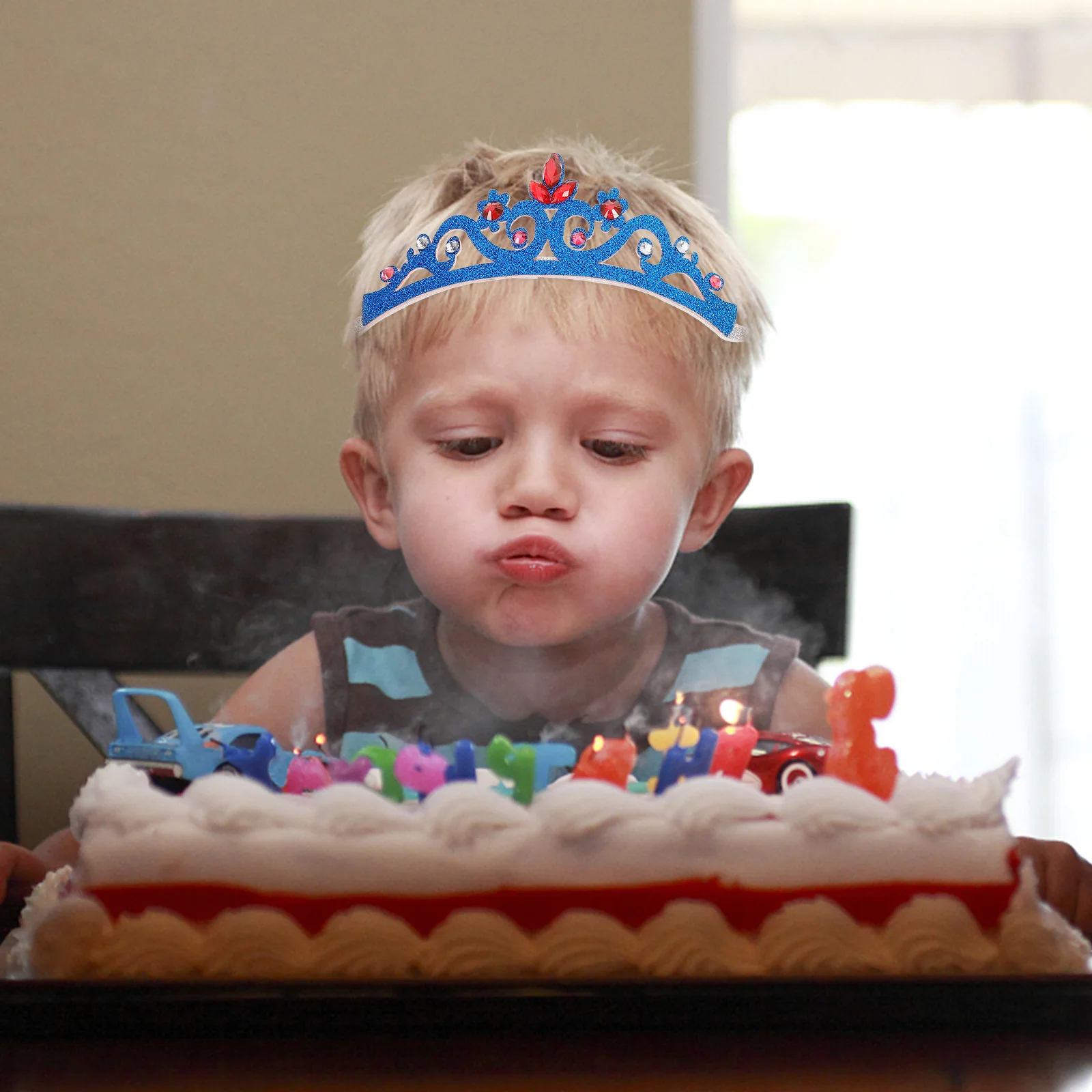 

5 шт., детская повязка для волос с короной и стразами, эластичный головной убор с кристаллами для маленьких девочек, удобная повязка на голову с короной для вечеринок