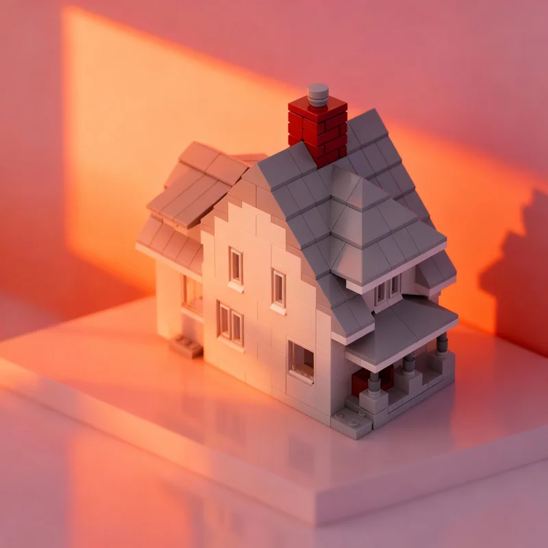 404pcs MOC Porch House Architecture Model Toys Building Blocks Architecture Christmas Gifts DIY Birthday Creative Assemble Idea