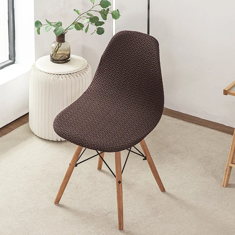 Polar Fleece Shell Stuhlbezug Einfarbig Jacquard Esszimmerstuhl Schonbezug Stretch Anti-Staub Sitzbezug für Wohnzimmer Zuhause – Detail 10