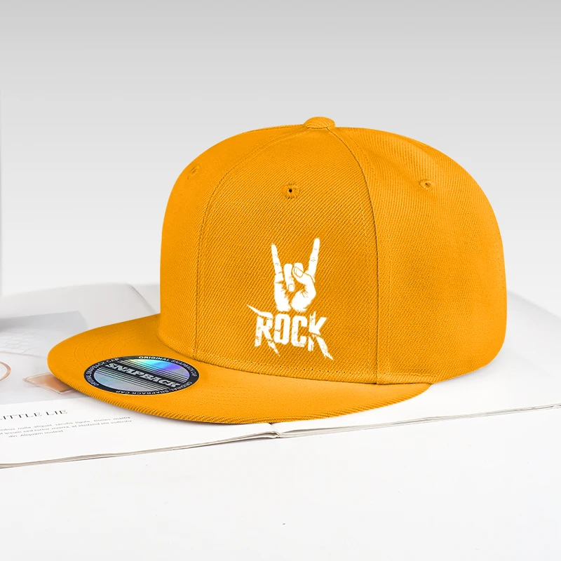 Coole Rock-Baseballkappe mit Handdruck, schwarz, Snapback, verstellbar, lässig, Hip-Hop, Outdoor, Unisex, mit harter Krempe, für Herren – Detail 3