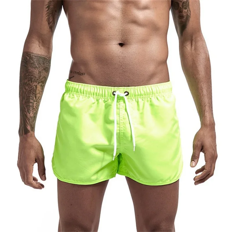 2024 New summer Quick dry fitness short pants men comfortable breathable solid color beach shorts running sports training shorts