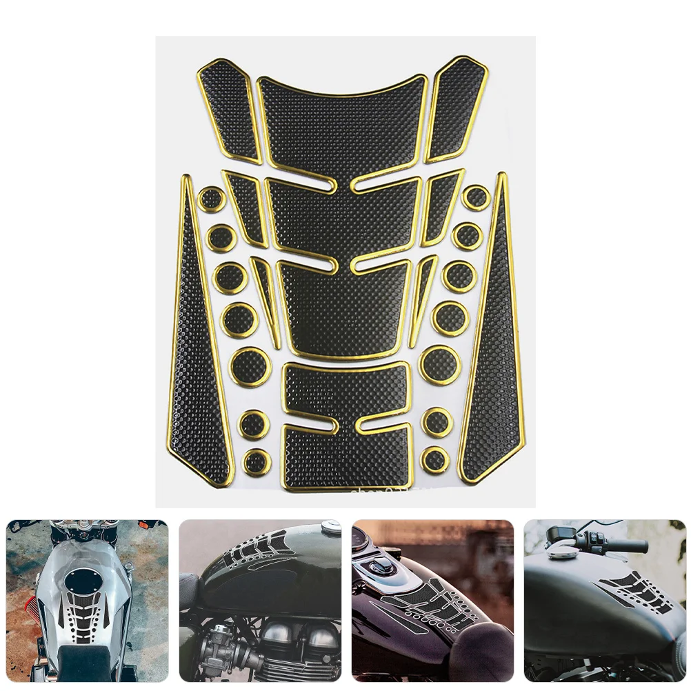 

2pcs Motorcycle Fuel Tank Stickers 3D Design Waterproof Durable Easy Install Gas Cap Cover Decal Decor For Motorbike Tank