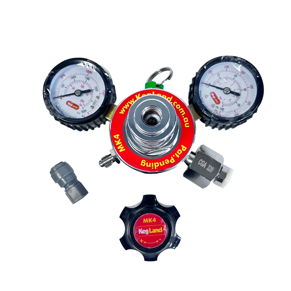 Kegland MK4 Regulator - CGA320 (6.5bar PRV & 100psi Gauge)