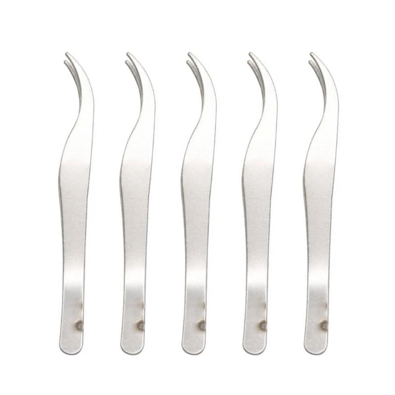 

652F Slant Tip Tweezers for Detailed Beauty Care Accurate Hair and Blackhead Extraction Stainless Steel, Makeup & Salon Use