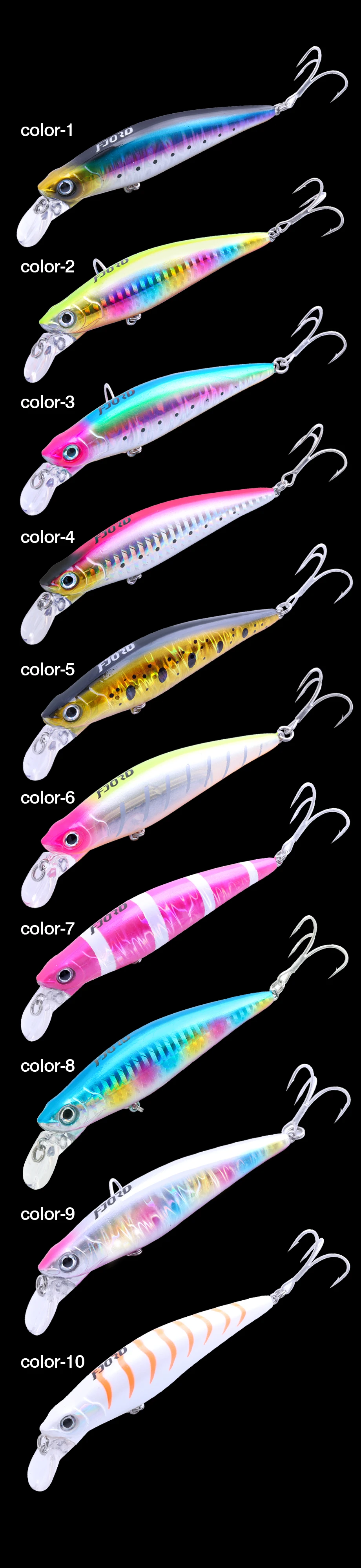 FJORD 90mm 31g Laser Miracle Sinking Black Minnow Hard Triple Hook Meerwasser Salzwasser SwimBait Künstliche Pesca Angelköder – Detail 7