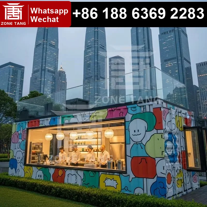 

Leak Proof Affordable Container House Modular Container Home Luxury Shipping Container House Commercial Food Shop Fireproof